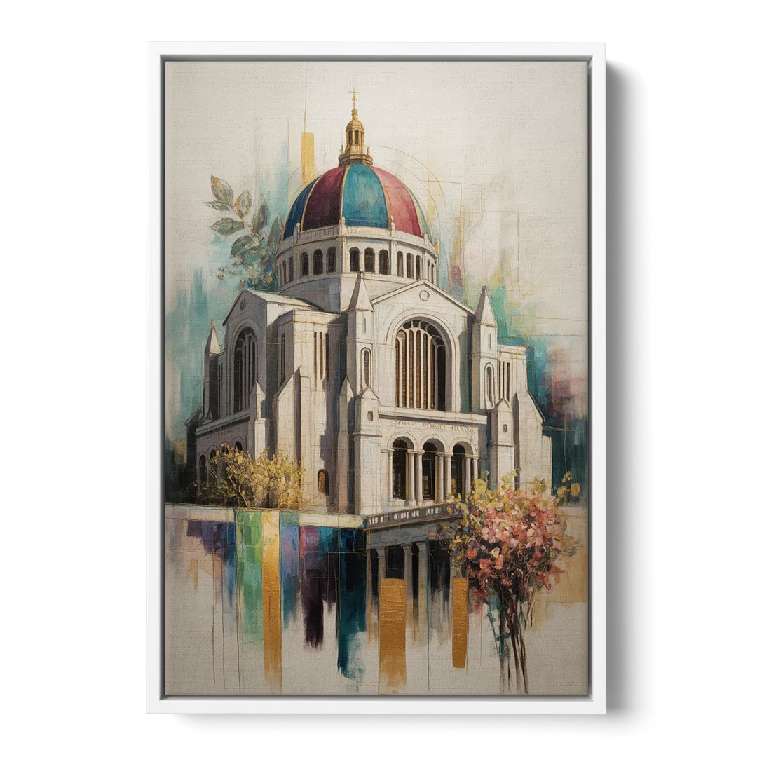 Saint Josephs Oratory - White Frame Canvas