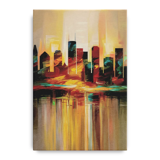 Houston Skyline Silhouette - Canvas Wall Art