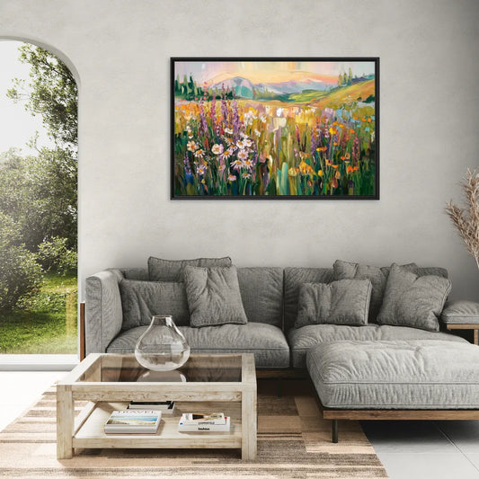 Telluride Summer Wildflowers - Living Room Black Frame Canvas