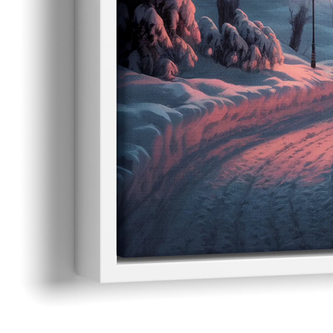 Burlington Snowy Winter Scenes - Close-Up White Frame Canvas