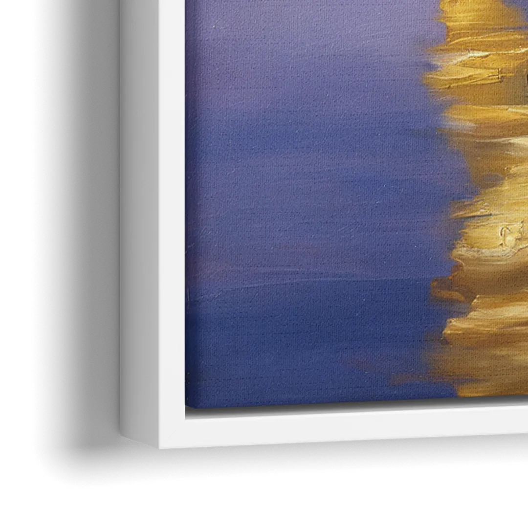 Oakland Bay Bridge View - Close-Up White Frame Canvas