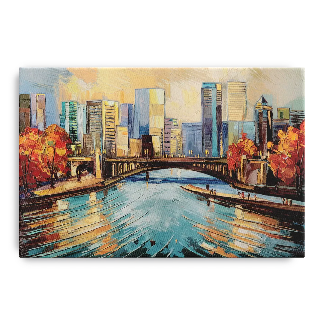 Grand Rapids Urban River Views - Canvas Wall Art