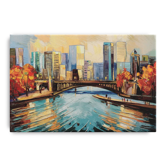 Grand Rapids Urban River Views - Canvas Wall Art