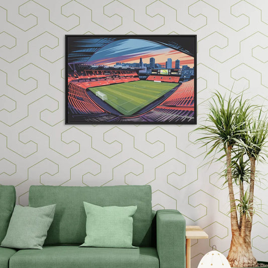 Portland Timbers Stadium View - Living Room Black Frame Canvas