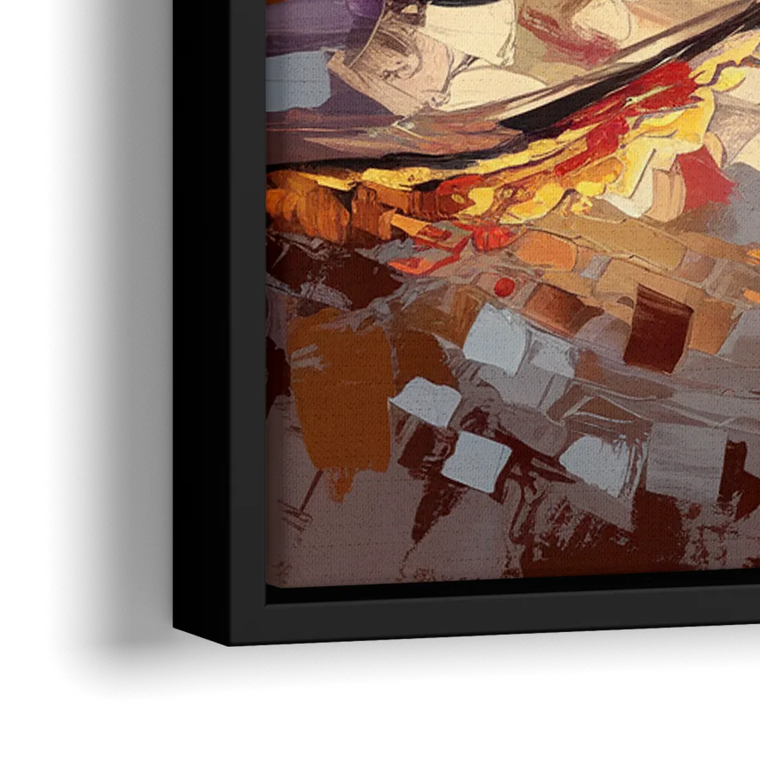 Salem New England Streets - Close-Up Black Frame Canvas