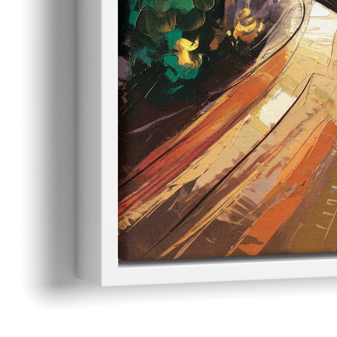 Atlanta Skyline at Sunset - Close-Up White Frame Canvas