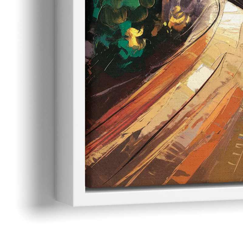 Atlanta Skyline at Sunset - Close-Up White Frame Canvas