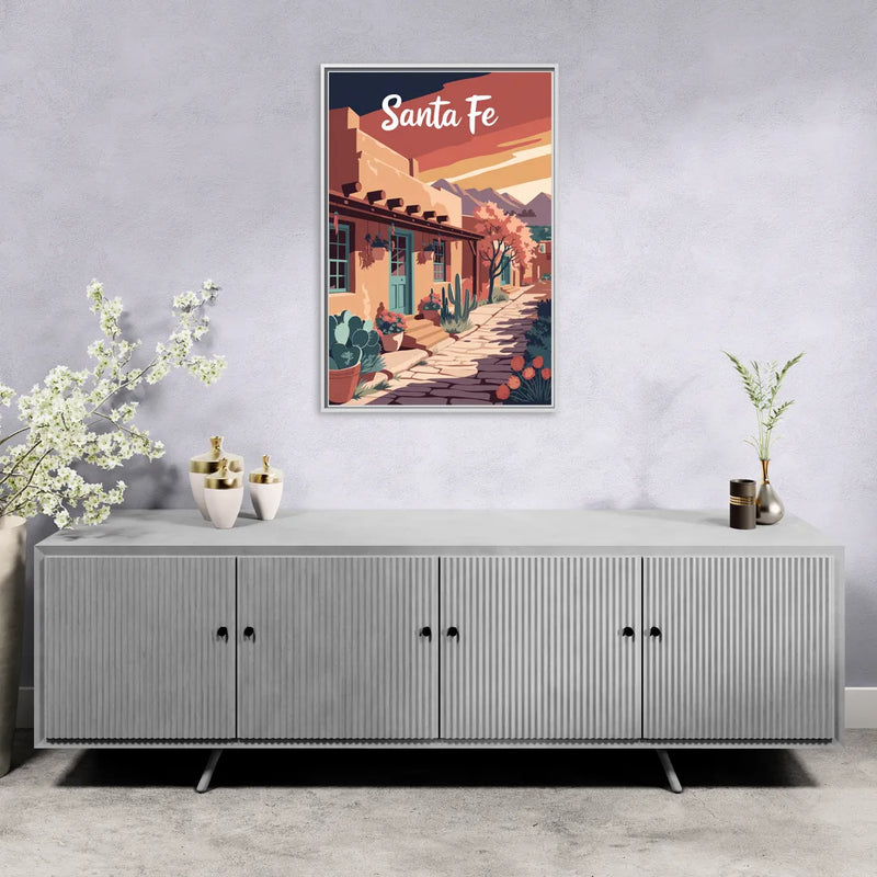 Santa Fe Southwest Charm - Living Room White Frame Canvas