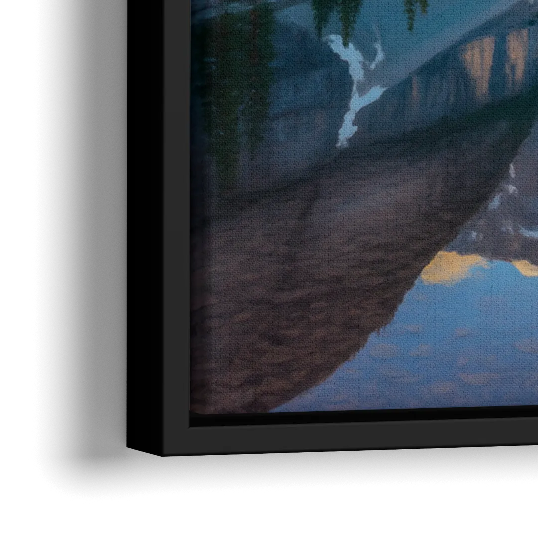 Moraine Lake Sunrise - Close-Up Black Frame Canvas