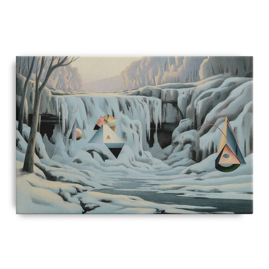 Frozen Falls in Winter - Canvas Wall Art