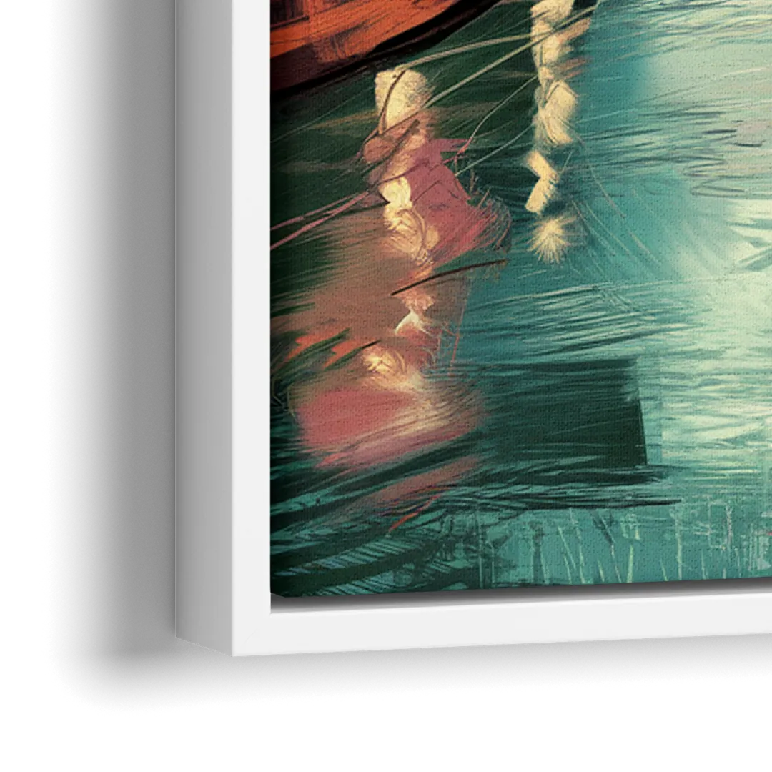 San Antonio Scenic Riverwalk - Close-Up White Frame Canvas