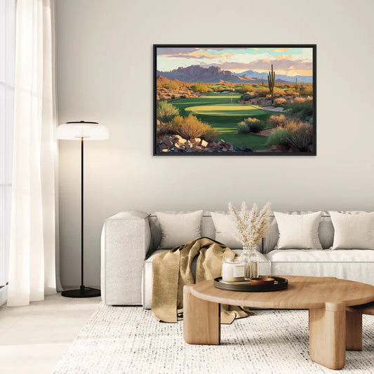 Scottsdale Golf Paradise - Living Room Black Frame Canvas