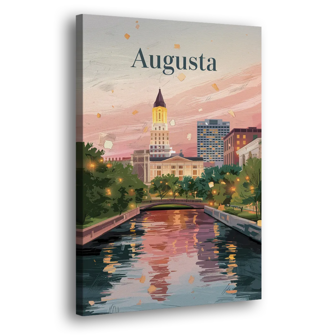Augusta Historic Downtown Charm - Canvas Print Art Sides