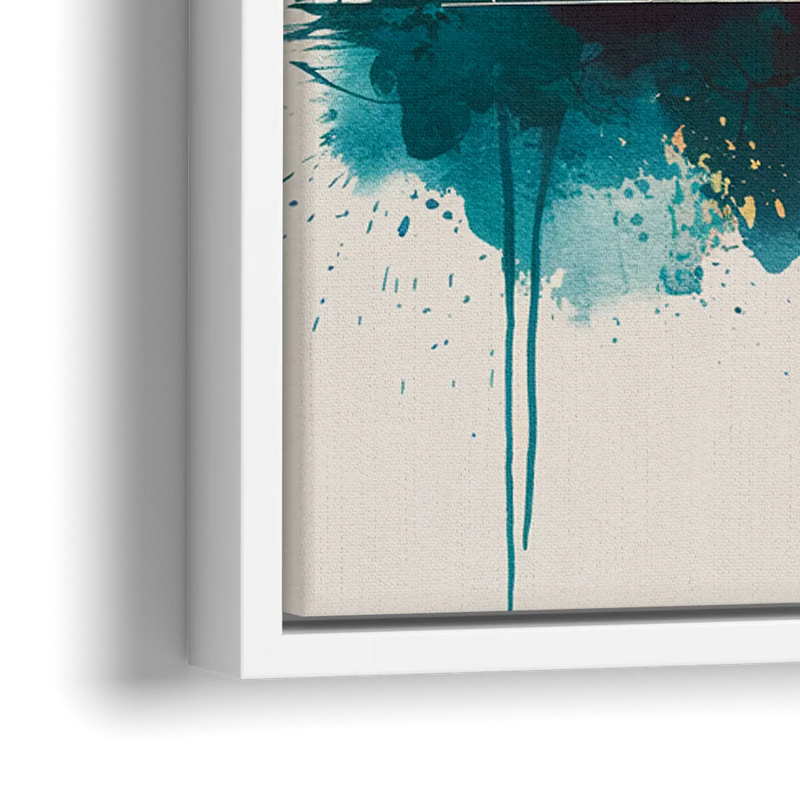 Austin Skyline Sunset Art - Close-Up White Frame Canvas