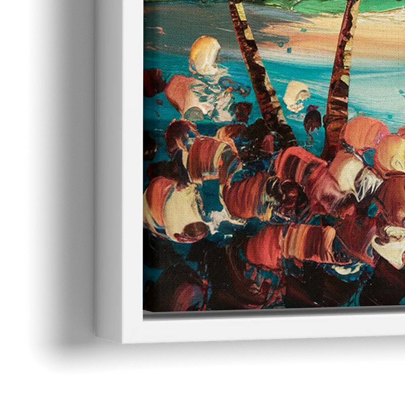 Fort Lauderdale Coastal Sunset - Close-Up White Frame Canvas