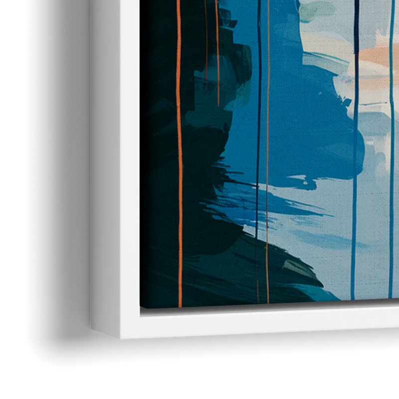 Buffalo Skyline Panorama - Close-Up White Frame Canvas