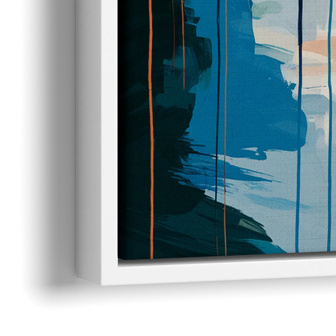 Buffalo Skyline Panorama - Close-Up White Frame Canvas