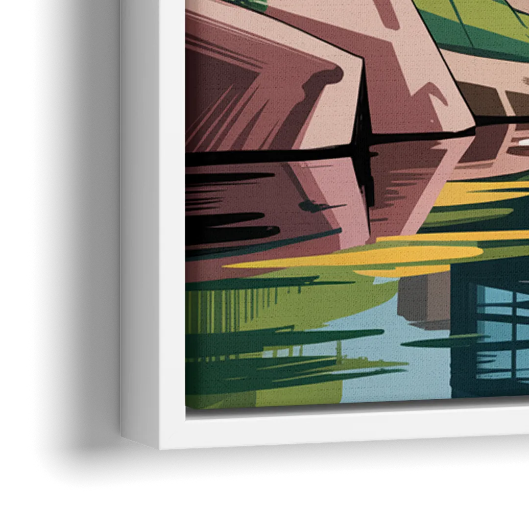 Habitat 67 Architecture - Close-Up White Frame Canvas