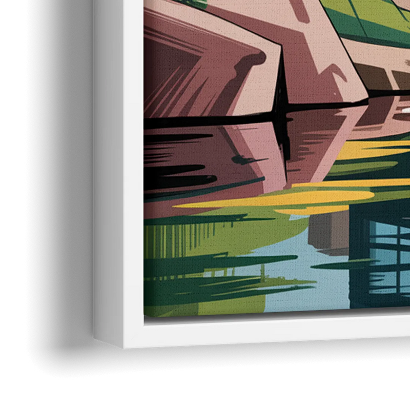 Habitat 67 Architecture - Close-Up White Frame Canvas