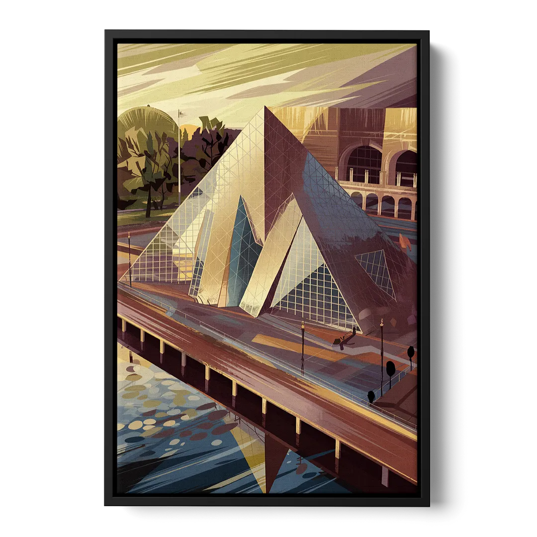 Cleveland Rock and Roll Hall of Fame - Black Frame Canvas