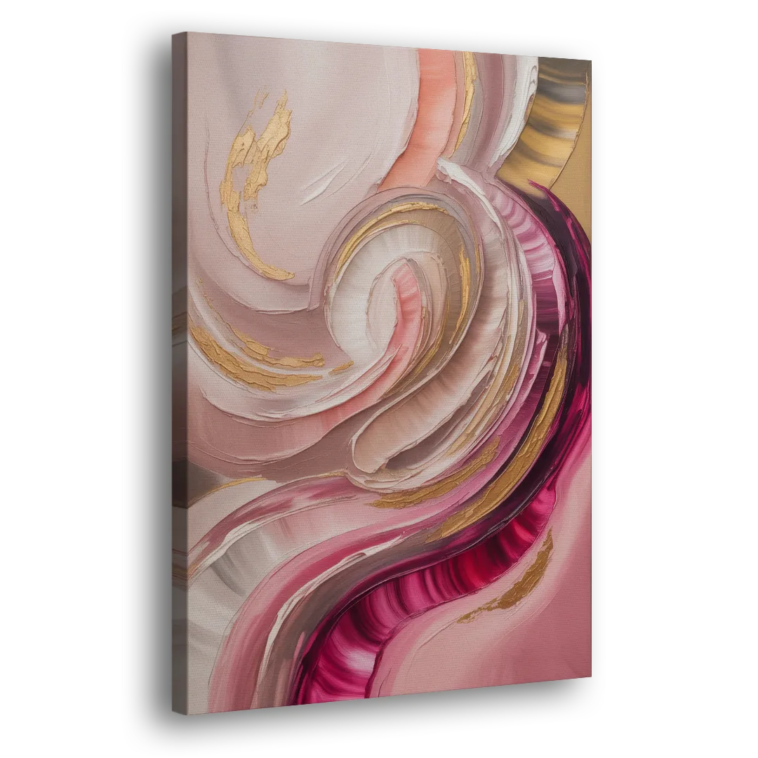 Luminous Swirl Pink Abstract - Canvas Print Art Sides
