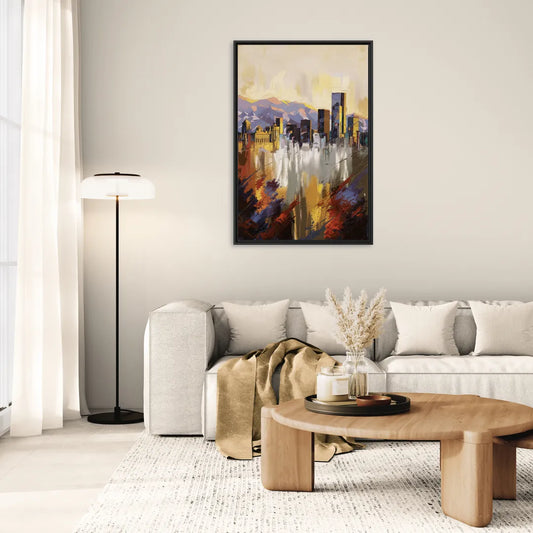 Denver Historic Architecture - Living Room Black Frame Canvas