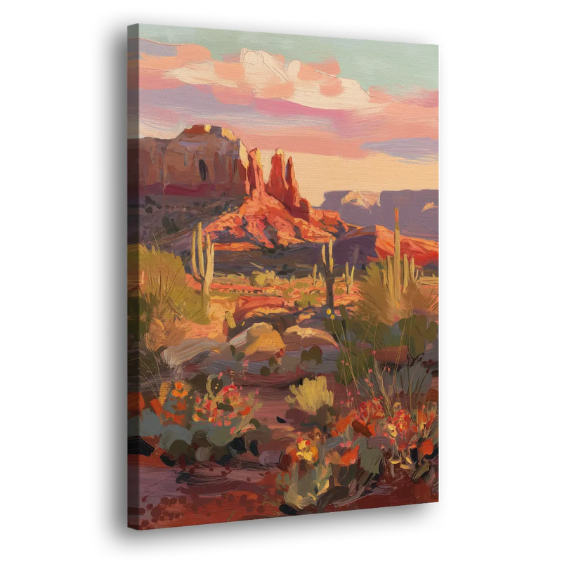 Sedona Desert Bloom Scenery - Canvas Print Art Sides