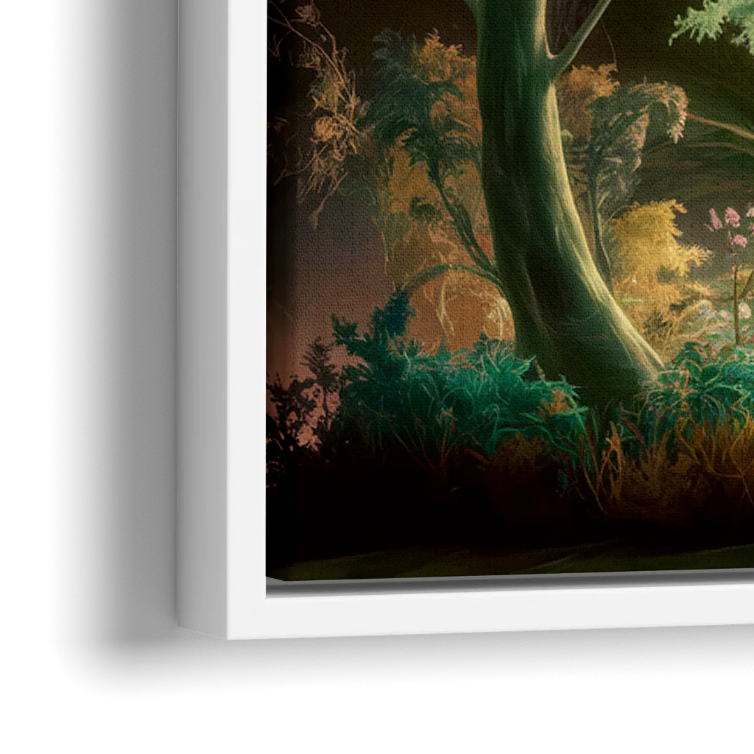 Eugene Forest Serenity - Close-Up White Frame Canvas