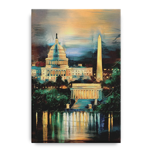 Washington DC Historic Landmarks - Canvas Wall Art