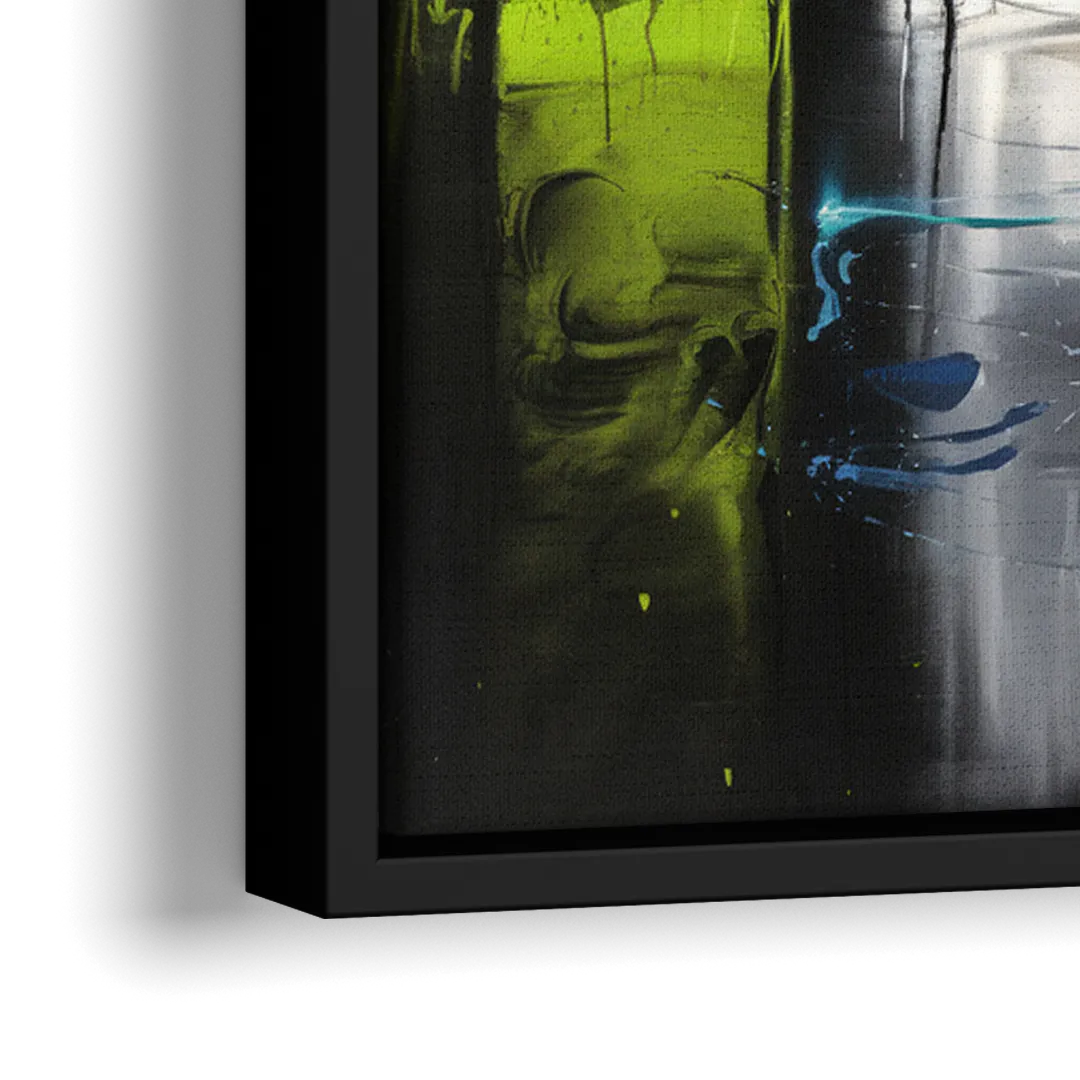 Sacramento Urban Street Art - Close-Up Black Frame Canvas