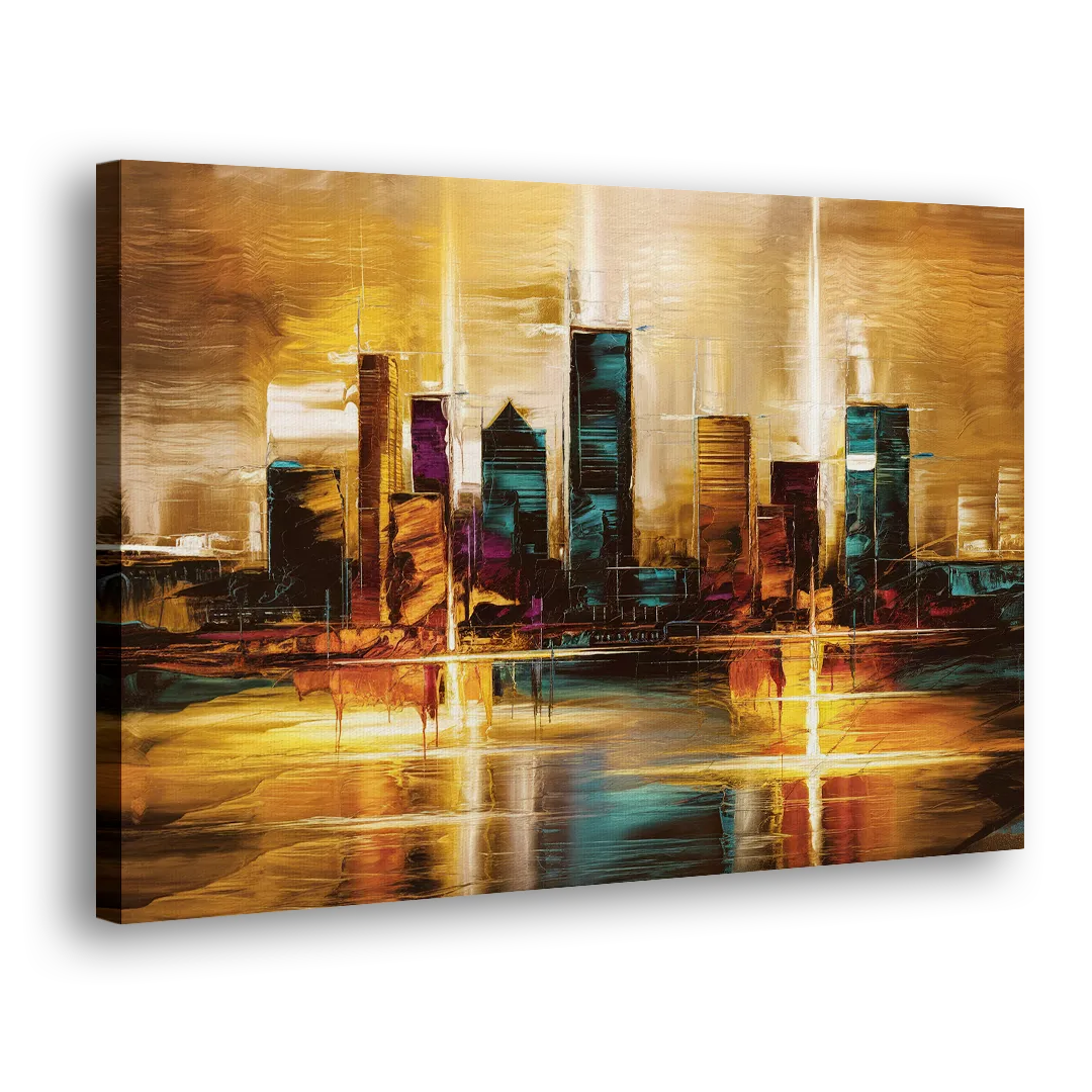 Houston Cityscape - Canvas Print Art Sides