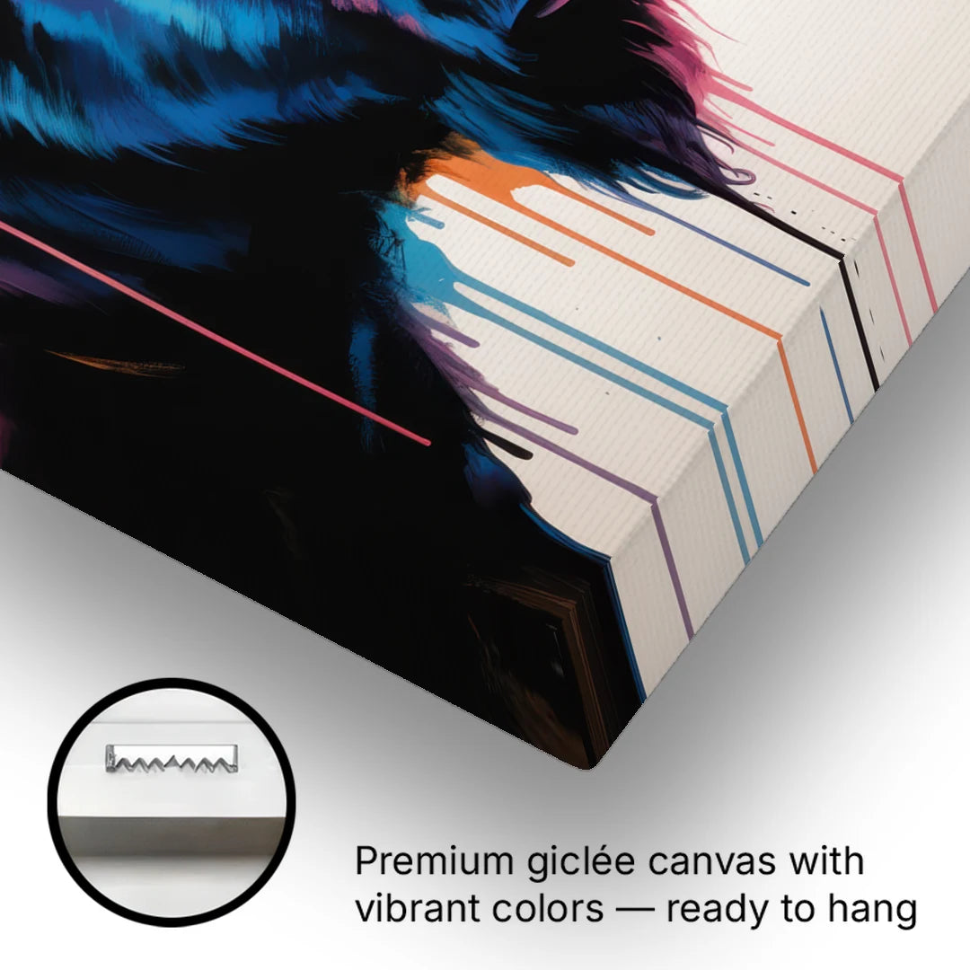 Abstract Buffalo Art Piece - Canvas Wall Art - Gallery Wrap Corner