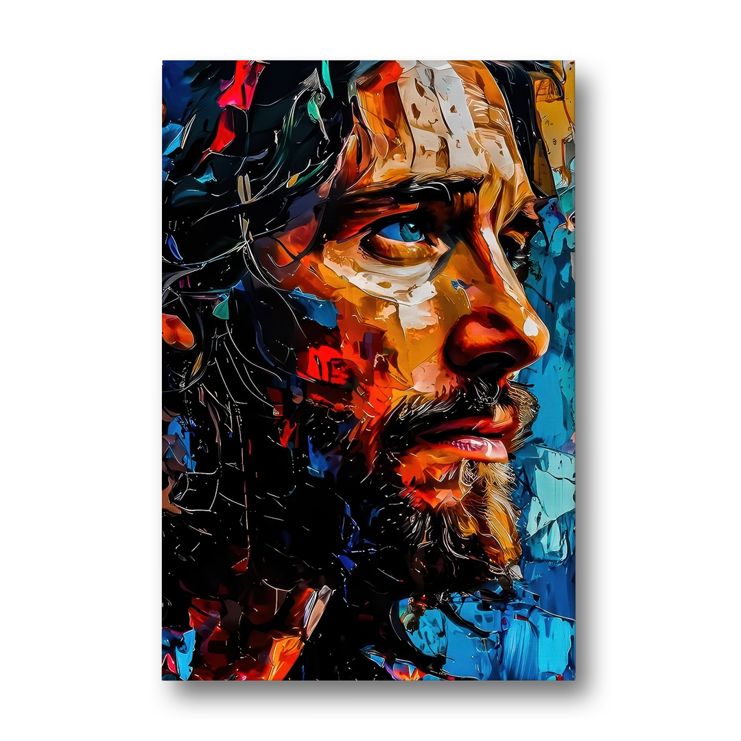 Abstract Jesus Portrait - Canvas Wall Art - Front
