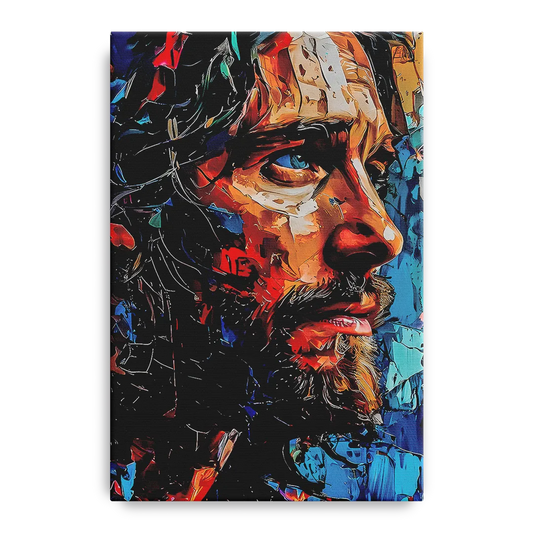 Abstract Jesus Portrait - Canvas Wall Art