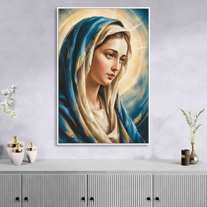 Abstract Marie Portrait Living Room - White Canvas Wall Art