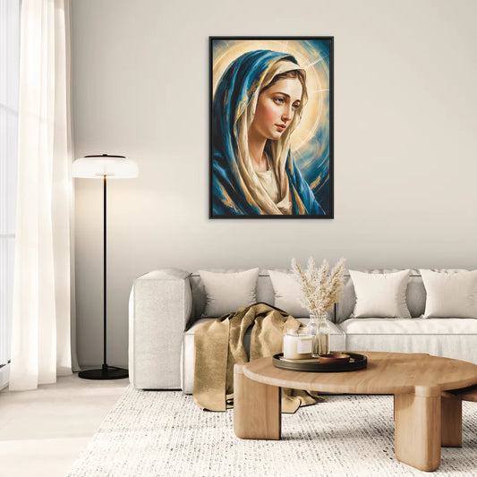 Abstract Marie Portrait - Living Room Black Frame Canvas