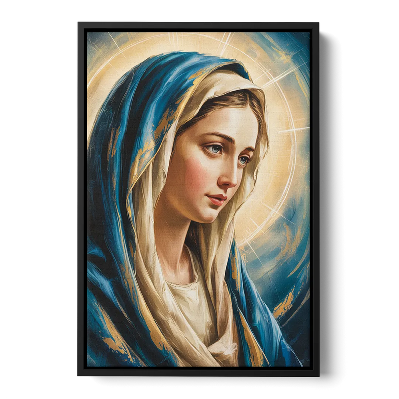 Abstract Marie Portrait Front - Black Canvas Wall Art