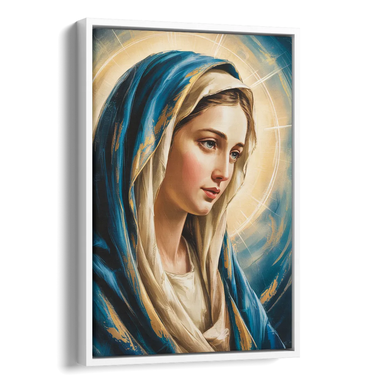 Abstract Marie Portrait Side - White Canvas Wall Art