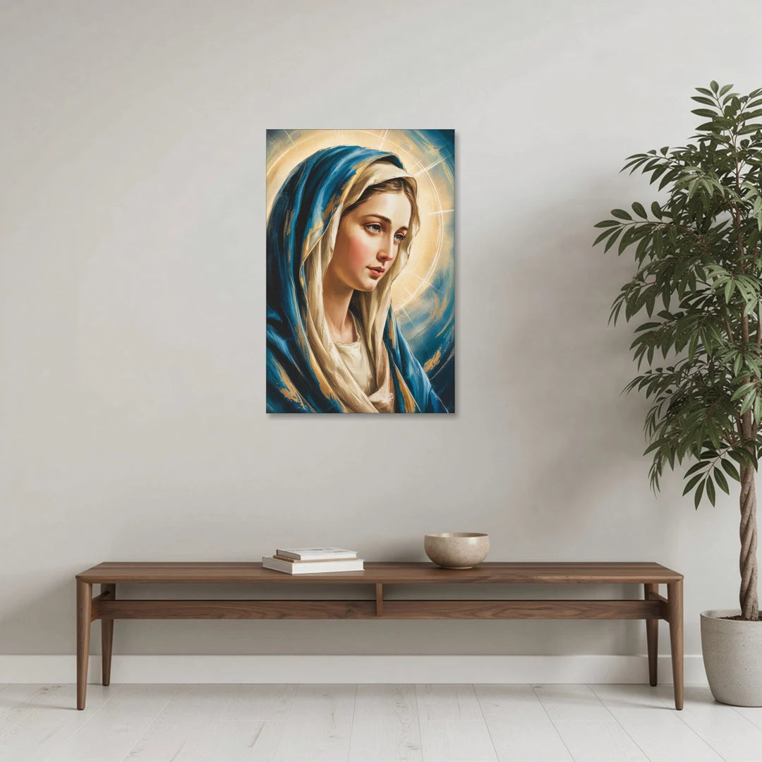 Abstract Virgin Mary Portrait - Canvas Wall Art - Coffee Table - 24x36