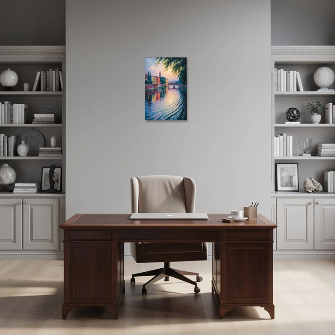 Adige River Reflections - Canvas Wall Art - Office - 16x24