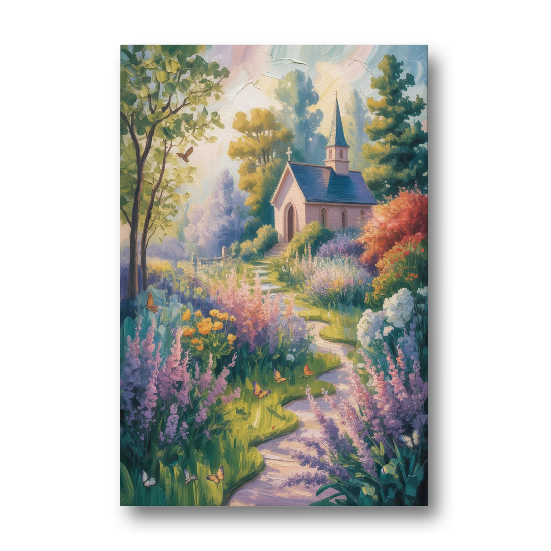 Aesthetic Christian Garden Serenity - Canvas Wall Art - Front
