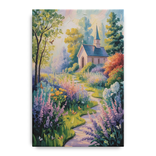 Aesthetic Christian Garden Serenity - Canvas Wall Art