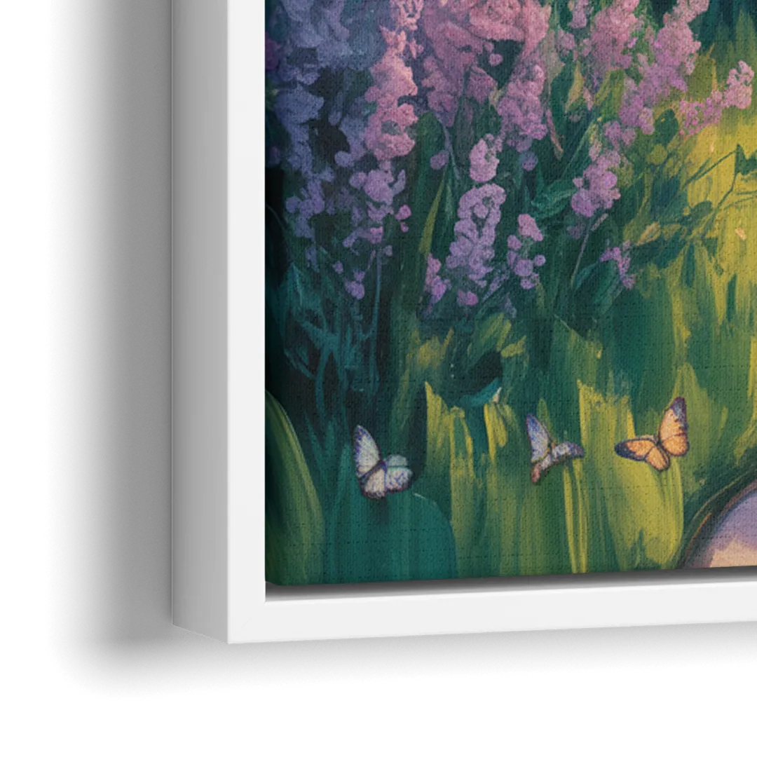 Aesthetic Christian Garden Serenity - Close-Up White Frame Canvas