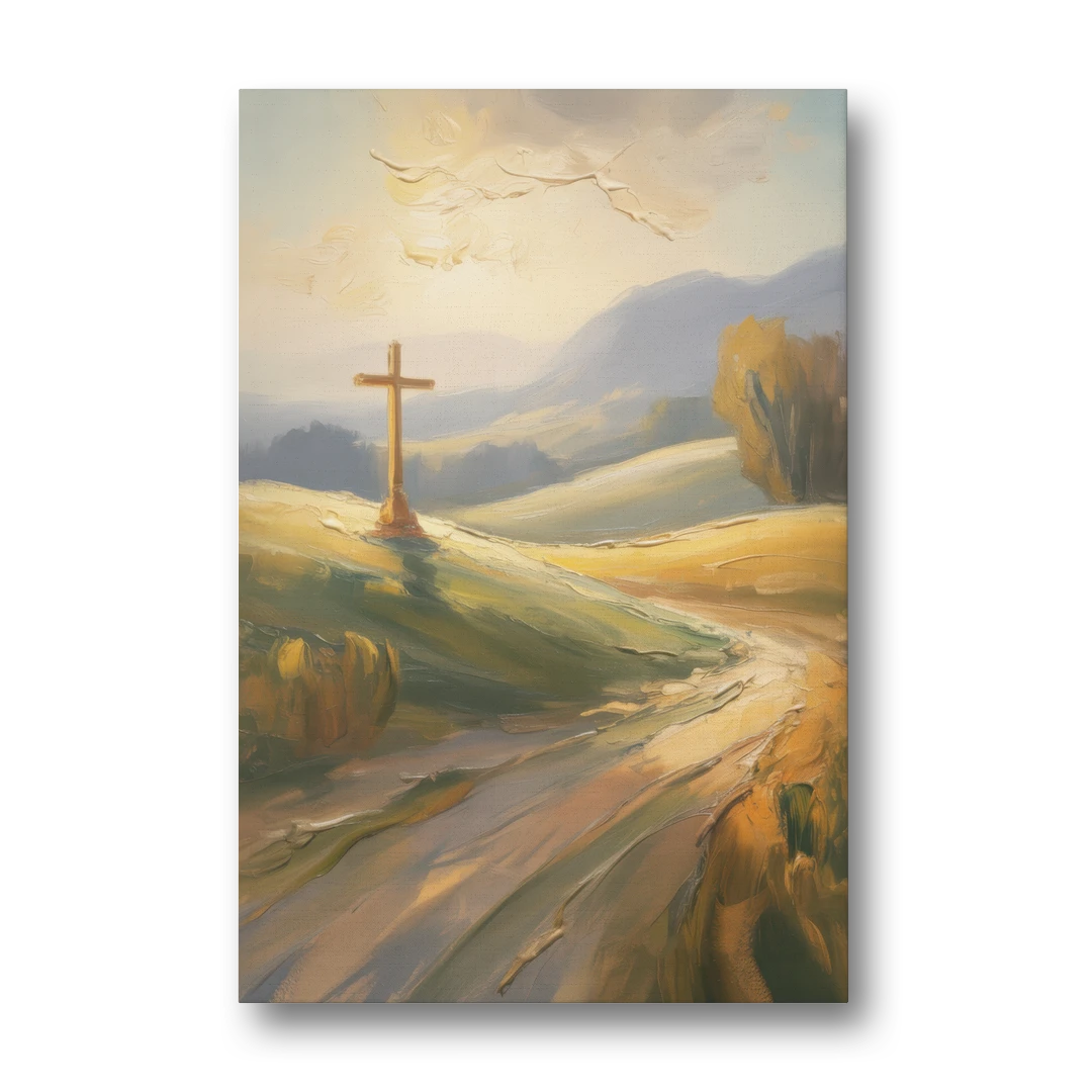 Aesthetic Christian Serene Hillscape - Canvas Wall Art - Front