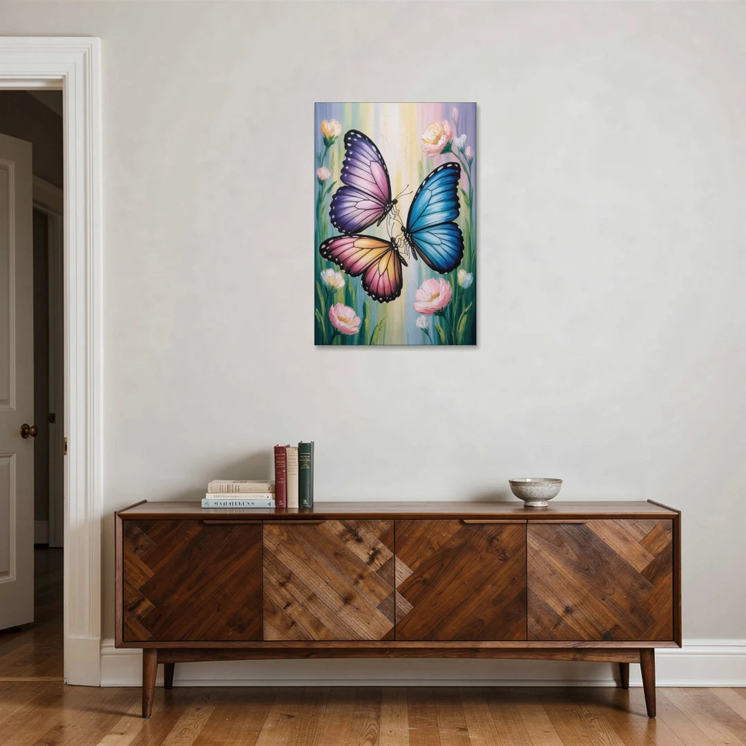 Affectionate Butterfly Kiss - Canvas Wall Art - Coffee Table - 24x36