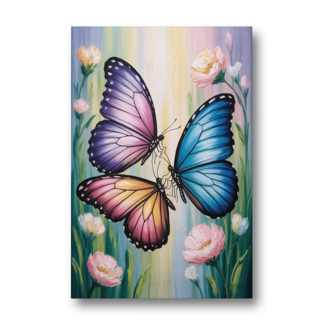Affectionate Butterfly Kiss - Canvas Wall Art - Front