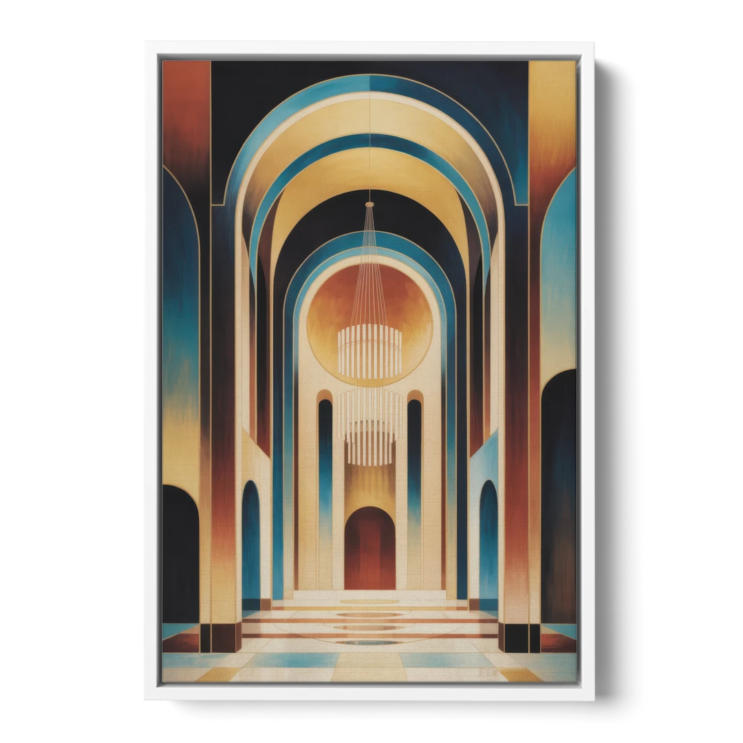 Agios Minas Cathedral - White Framed Canvas Wall Art - Front