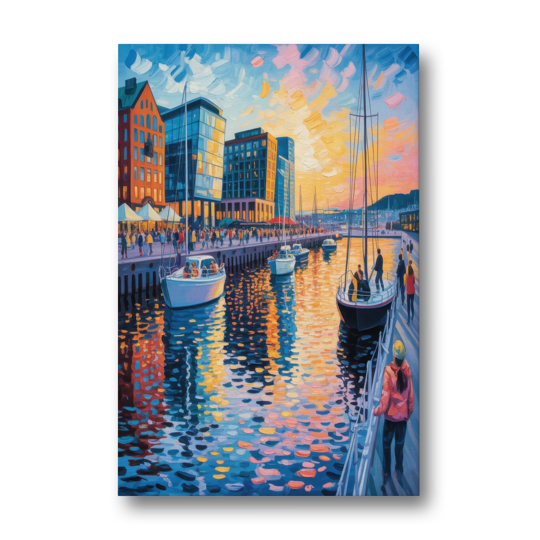 Aker Brygge Vibes - Canvas Wall Art - Front