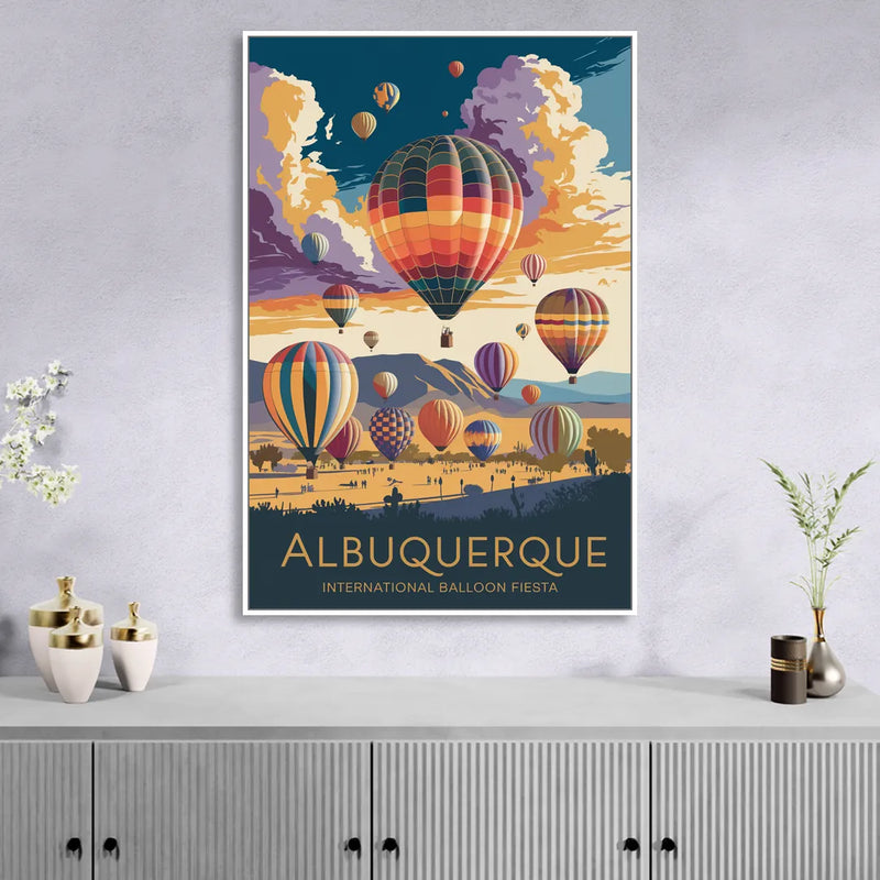 Albuquerque Balloon Fiesta Sitting Room - White Canvas Wall Art