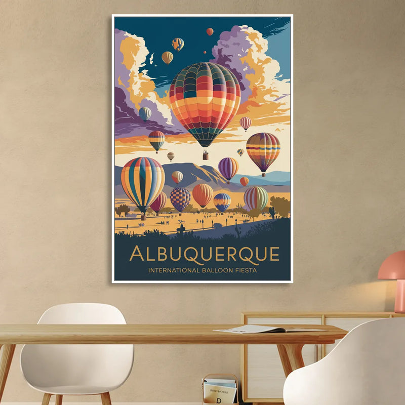 Albuquerque Balloon Fiesta Living Room - White Canvas Wall Art